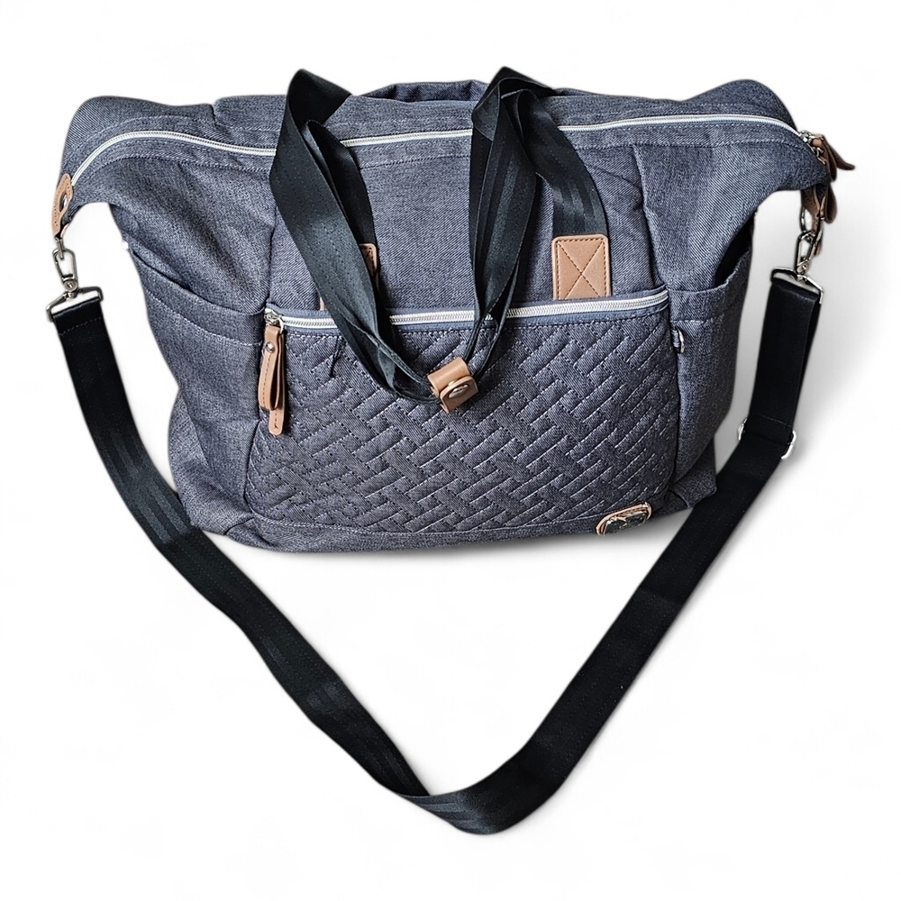 Kasion Quilted Diaper Tote Bag Gray
